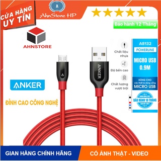 Cáp anker powerline+ micro usb 0.9m dùng cho android kèm bao nỉ - a8142 bảo hành 12 tháng