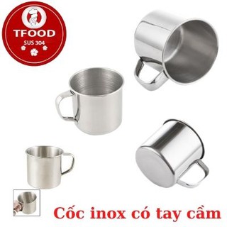 10 Cốc uống nước inox 7cm có tay cầm, sạch sẽ và an toàn khi dùng