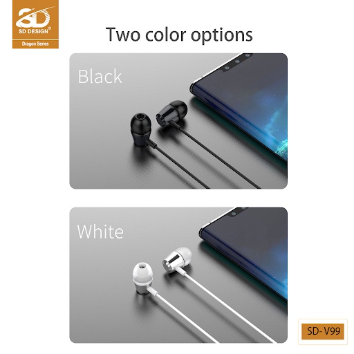 Tai nghe nhét tai SD Design V99 thiết kế hiện đại có mic bảo hành 1 đổi 1 trong 12 tháng