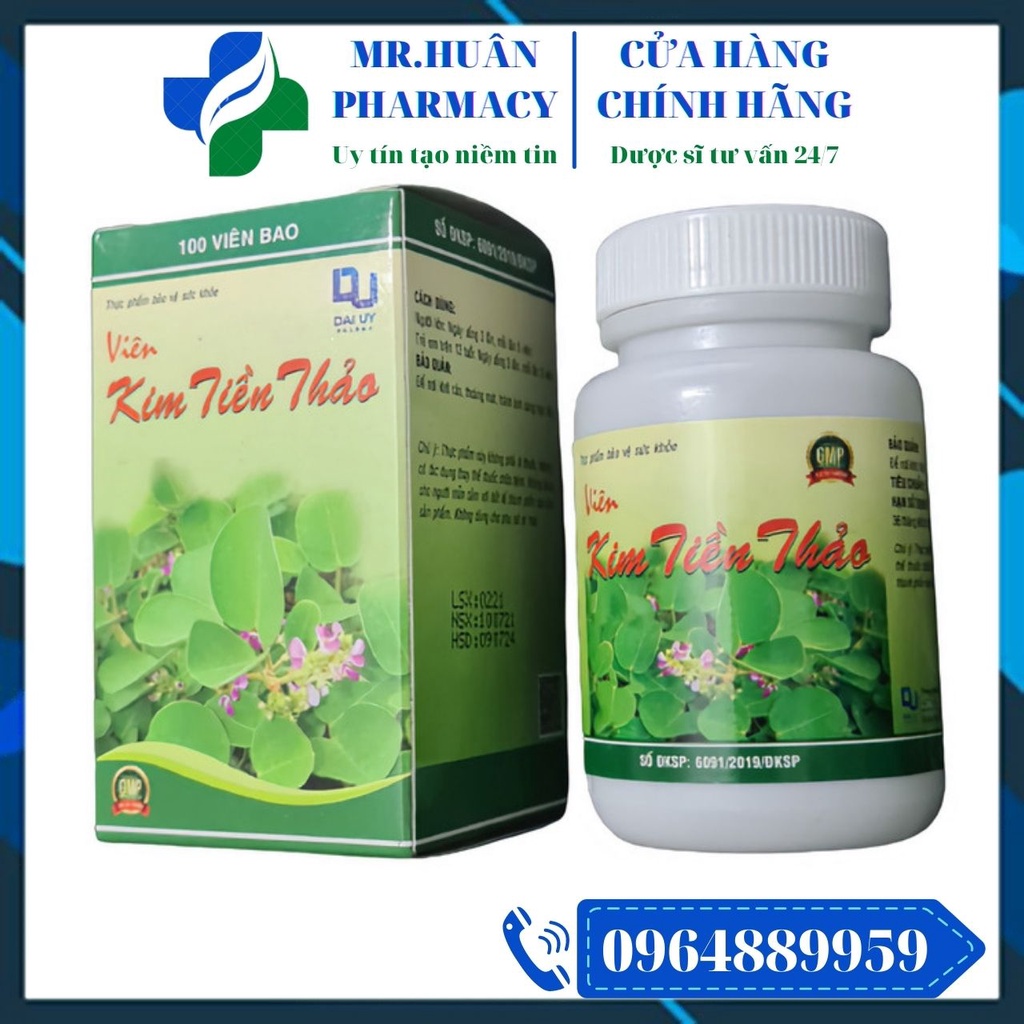 Kim Tiền Thảo (Lọ 100 viên) - Xua tan nỗi lo sỏi thận, lợi tiệu
