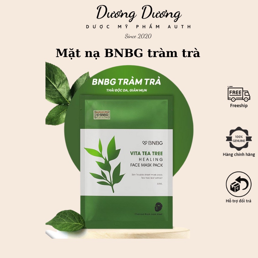 Mặt nạ chiết xuất tràm trà BNBG Vita Tea Tree Healing Face Mask Pack giúp đào thải bã nhờn, giảm mụn [chĩnh hãng]