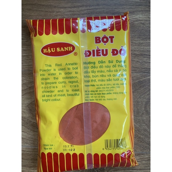 Bột điều đỏ Hậu Sanh (gói 500g)