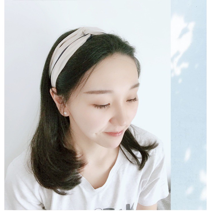 Băng đô trang trí thắt nút kiểu dáng cổ điển thời trang Hàn Quốc cho nữ