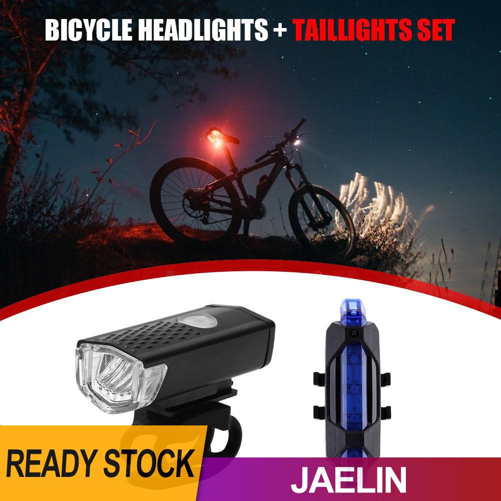 Bộ Đèn Cảnh Báo An Toàn Gắn Phía Trước Và Sau Xe Đạp Sạc Lại Được