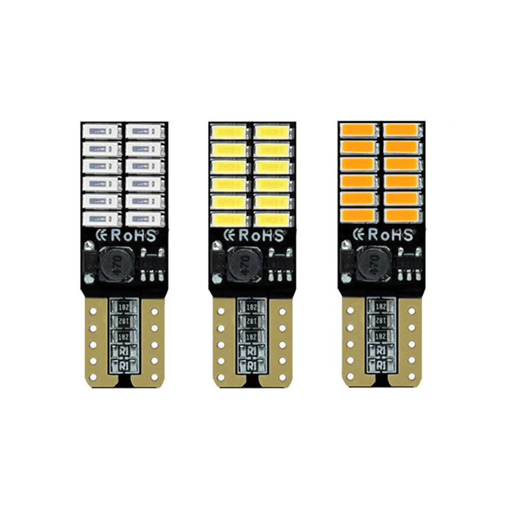 Set 2 Đèn Led Canbus T10 4014 24smd 12v Gắn Biển Số Xe Ô Tô