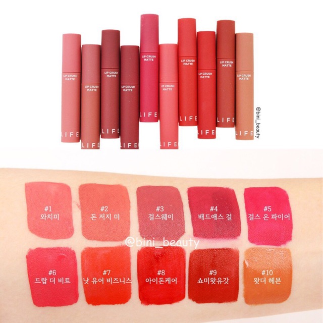 [Mua 3 cây tặng thêm 1 cây] Son kem Lì It’s Skin Life Color Lip Crush Matte