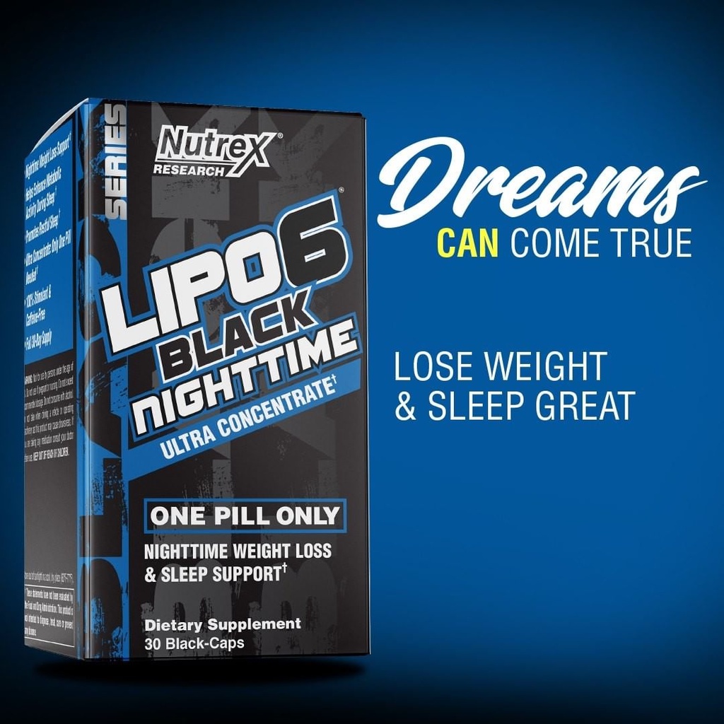 ĐỐT MỠ LIPO6 NIGHT TIME - LIPO 6 NIGHTTIME HỖ TRỢ GIẢM MỠ, GIÚP NGỦ NGON, CẢI THIỆN GIẤC NGỦ (30 VIÊN)