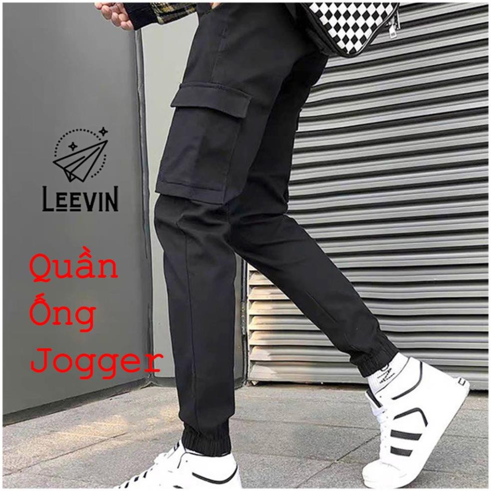 Quần Kaki Nam Nữ TÚI HỘP BOX PANTS Unisex - Kiểu quần Baggy kaki thun co dãn đen và tan be Leevin Store 🥇
