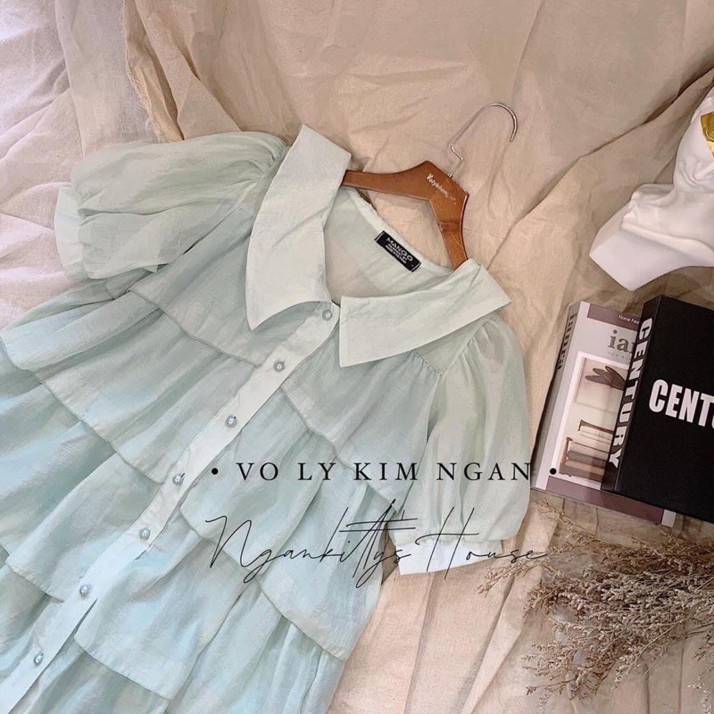 Đầm Babydoll Tơ Tầng Organza Xanh Mint | BigBuy360 - bigbuy360.vn