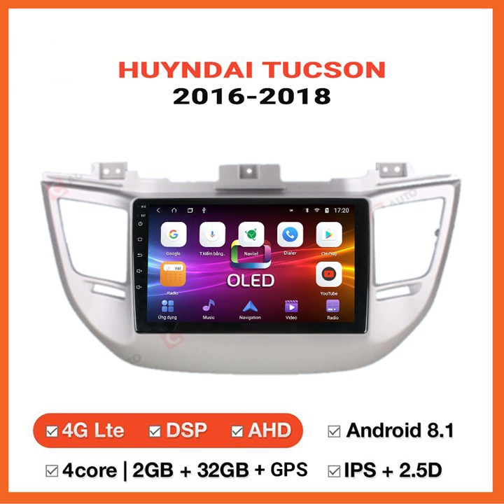 Màn hình dvd android 9 inch theo xe huyndai tucson