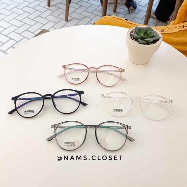 Gọng kính tròn nam nữ siêu dẻo dáng mắt mèo tròn to 513 nams.closet