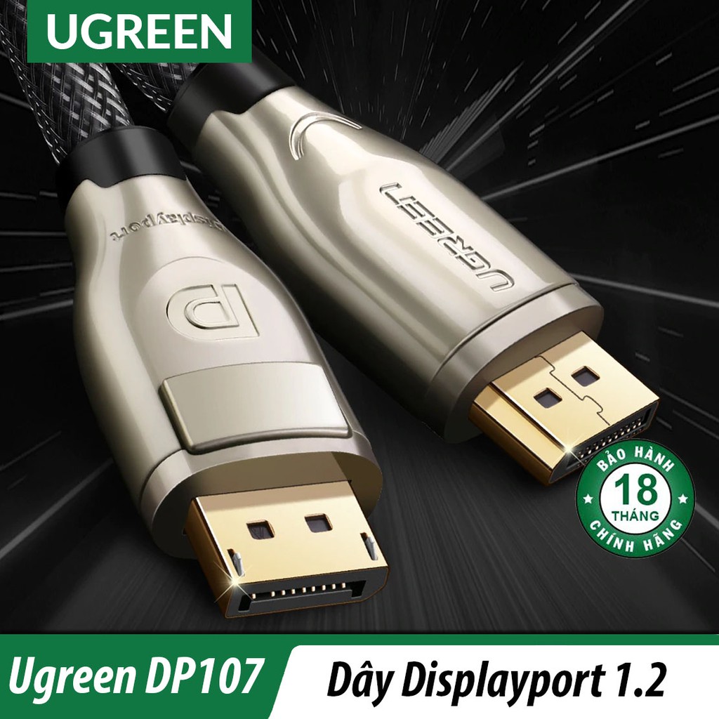 Dây Displayport V1.2 UGreen DP107 Cao Cấp -Hỗ Trợ 2K*144Hz