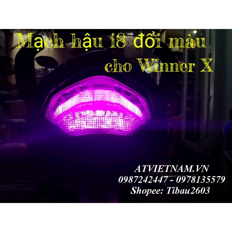 Đèn hậu i8 đổi màu và hiệu ứng qua app điện thoại cho Winner X