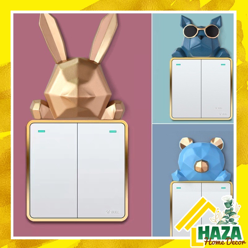 Dán trang trí ổ điện cực chất hình thú vật [Haza Home Decor]