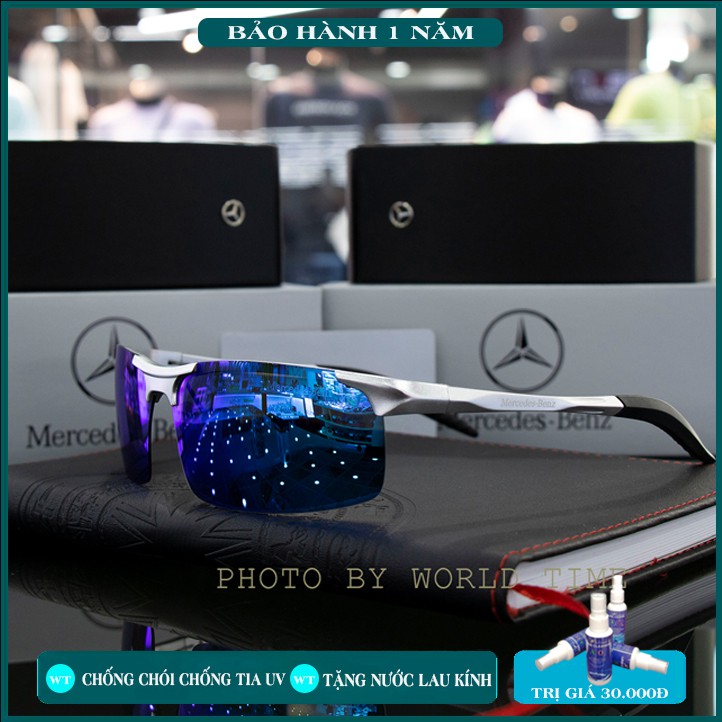 Kính mát nam  gọng nhôm tròng Polarized chống tia UV hộp kính + khăn lau kinh + thẻ bảo hành 12 tháng | BigBuy360 - bigbuy360.vn