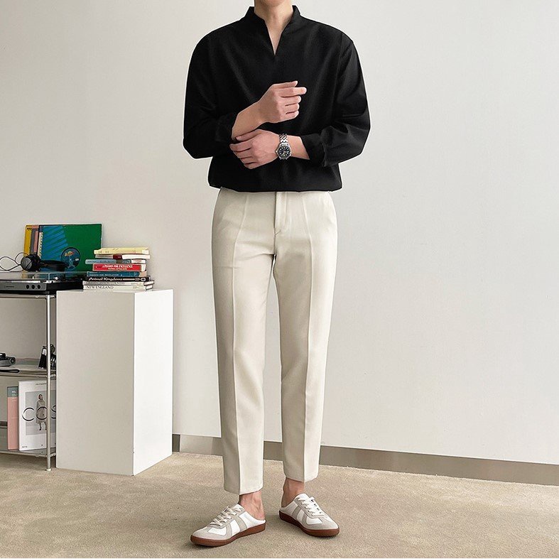 Áo sơ mi nam dài tay Unisex Basic, sơ mi lụa Kate mịn mát form rộng suông mã SM-002