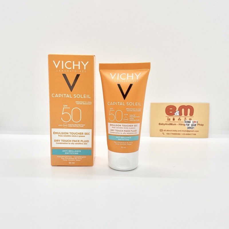 Kem chống nắng chống bóng dầu Vichy Capital Soleil spf 50 (mẫu mới) - Hàng Pháp