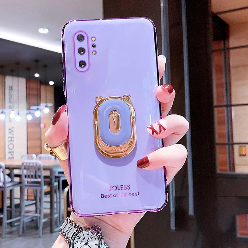 Ốp điện thoại màu kẹo ngọt có giá đỡ hình cô gái cho SAMSUNG GALAXY NOTE 8 9 10 PRO 20 ULTRA