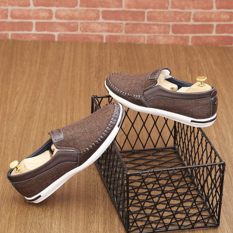 Giày lười nam vải bố cao cấp VB01 có 4 màu nâu - đen- xanh -kem