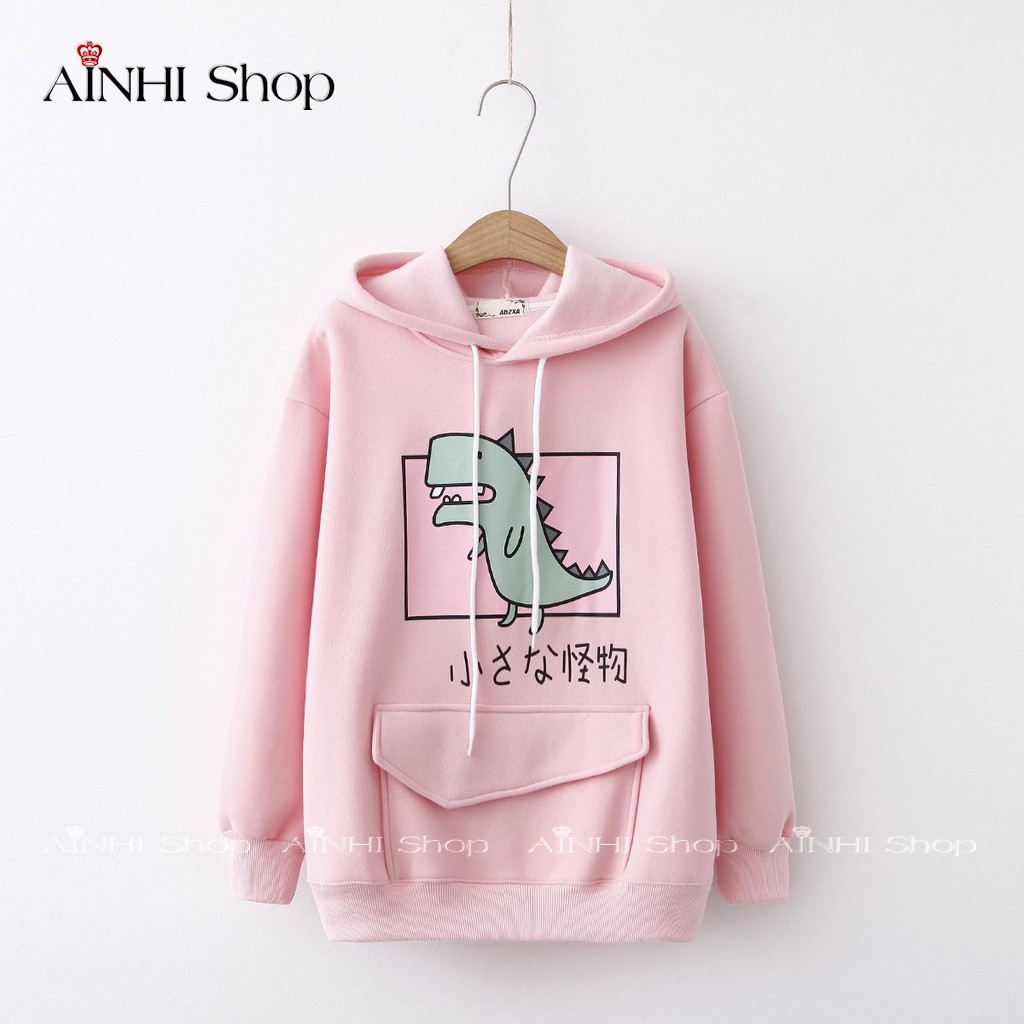 Áo Hoodie Nữ ❤️Freeship❤️ Áo Khoác Hoodie (Hình Khủng Long Cute) Vải Nỉ Nhiều Màu - Áo Hoodie Freesize Dưới 60kg | BigBuy360 - bigbuy360.vn