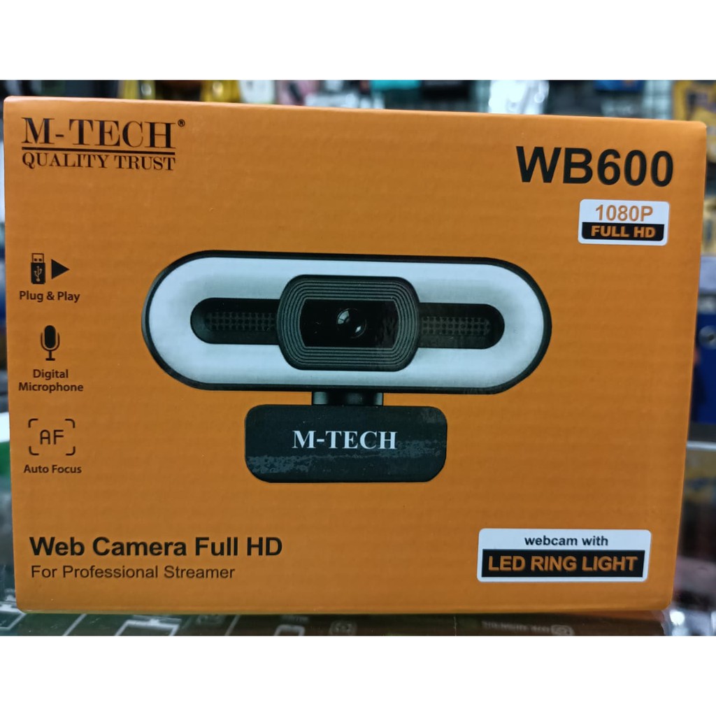 Webcam Wb 600 Full HD 1080P có vòng đèn và micro