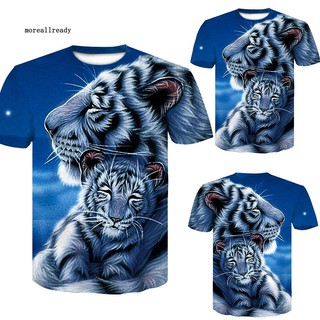 Áo thun ngắn tay in hình hổ 3D thời trang cho nam