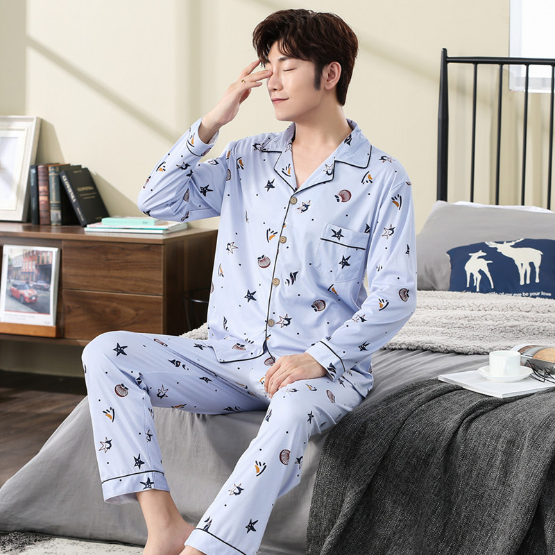 Set Đồ Ngủ Dài Tay Vải Cotton Cho Nam
