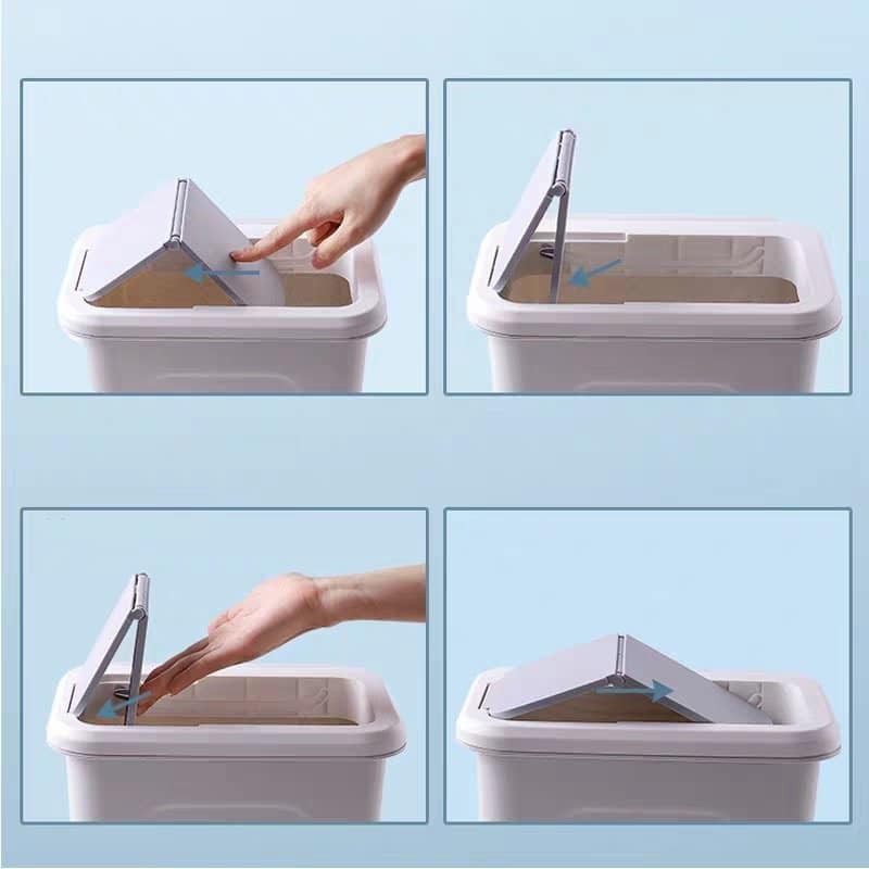 Thùng rác treo tủ bếp nhà tắm có nắp đậy size to 28cm Thùng đựng rác thông minh gài cánh tủ dung tích 7 lít