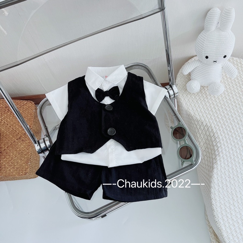 Sét công tử 3 chi tiết đen bé trai