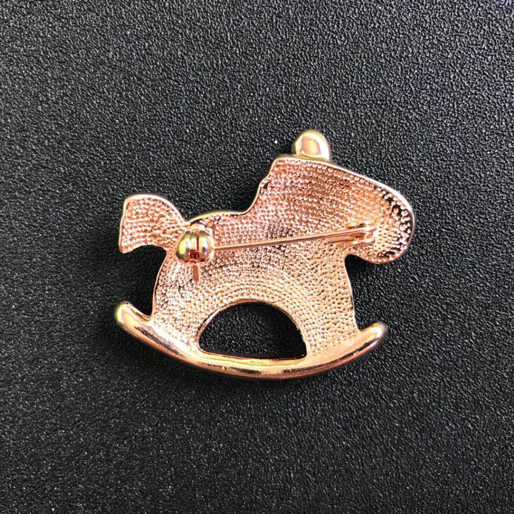 Trâm cài áo hình chú ngựa đính đá lấp lánh thời trang dành cho nữ