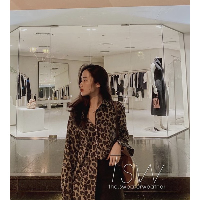 [Ảnh thật/Sẵn]Áo sơmi voan da báo hot trend/Áo sơmi đuôi tôm | BigBuy360 - bigbuy360.vn