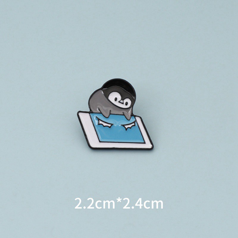 Huy Hiệu Cài Áo Kim Loại Hình Chim Cánh Cụt