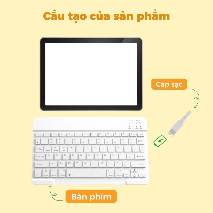 BÀN PHÍM BLUETOOTH KHÔNG DÂY CHO LAPTOP, ĐIỆN THOẠI, IPAD TIỆN LỢI