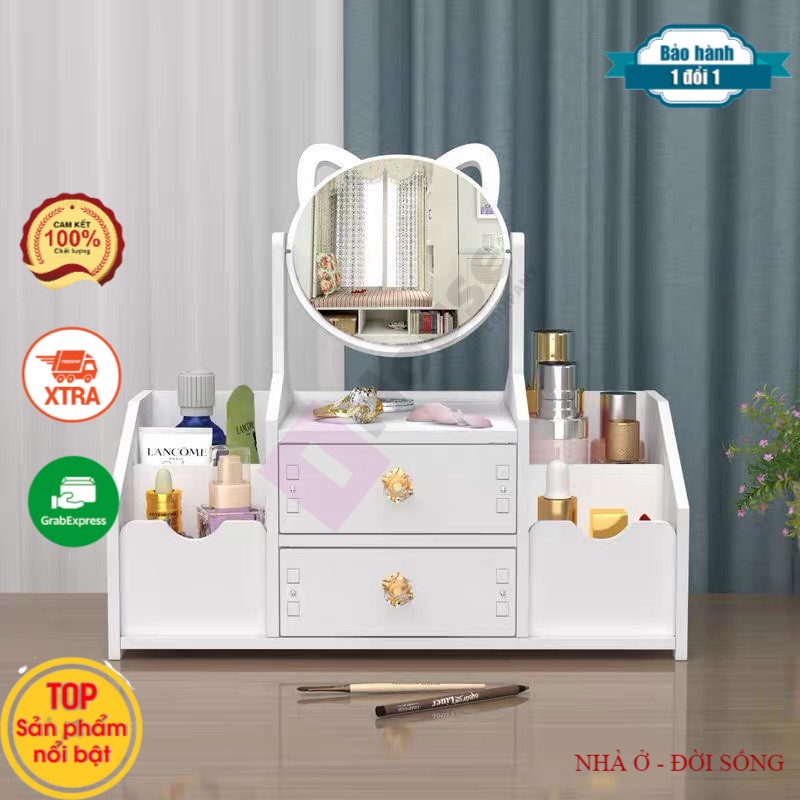 kệ mỹ phẩm mini có gương giá rẻ, thiết kế sang trọng tiện lợi cho phòng ngủ dành cho phái đẹp