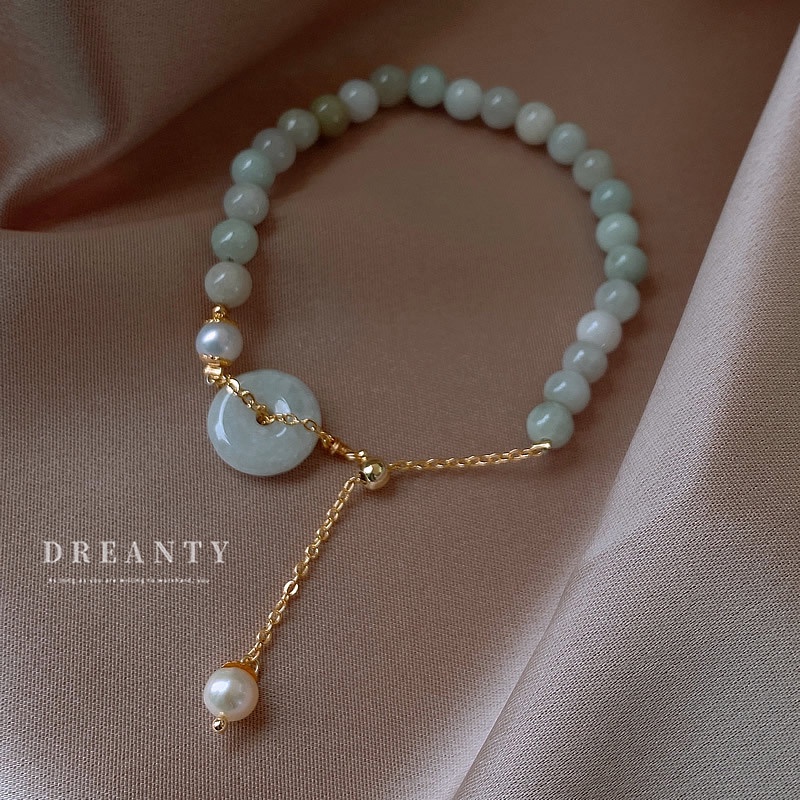 Vòng Tay Ngọc Trai Mặt Mã Não Thời Trang Cho Nữ