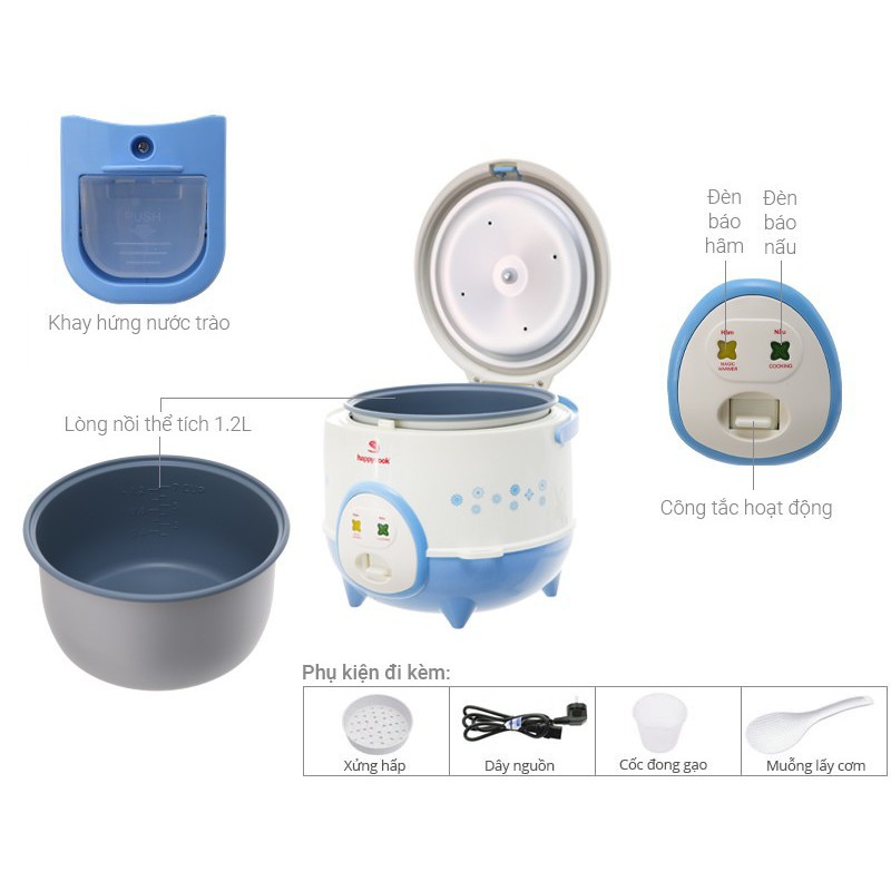 NỒI CƠM ĐIỆN HAPPY COOK HC-120 CHÍNH HÃNG | BigBuy360 - bigbuy360.vn