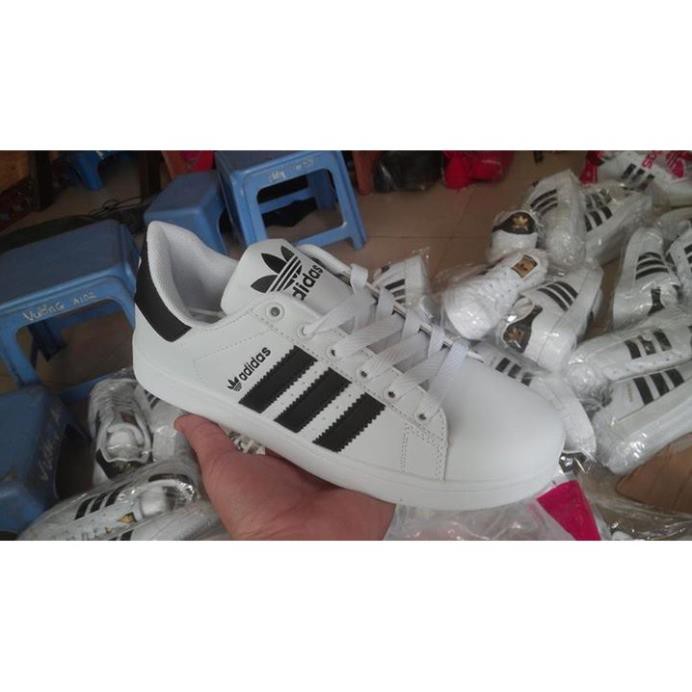 [Chính Hãng] Giày Adidas Superestar Mũi trơn trắng sọc đen . 2020 new . 2020 ️🥇 New ✔️ 2020 new 👟 new . * XX . : ' .j .