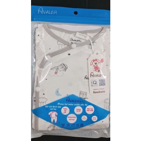 Avaler -   Bộ dài tay cài chéo sợi tre cho bé 3-7kg