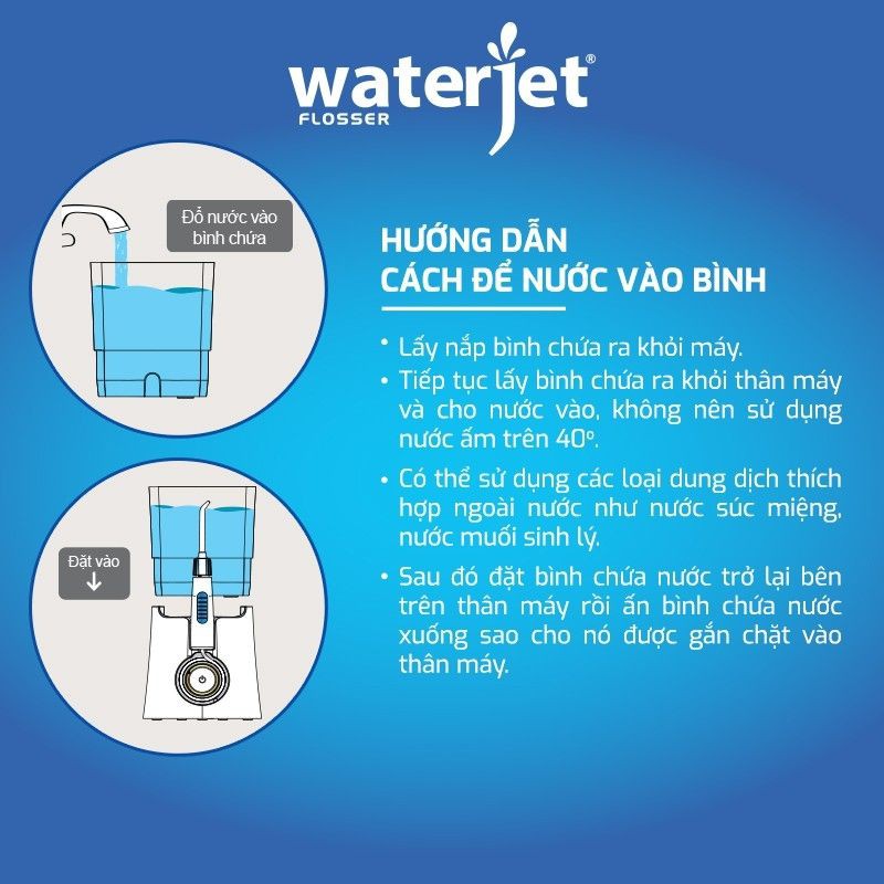 ✅ [Chính hãng USA] Máy Tăm Nước Gia Đình WaterJet Slim siêu nhỏ gọn -VT0627 123456 | Y Tế Vạn Thành