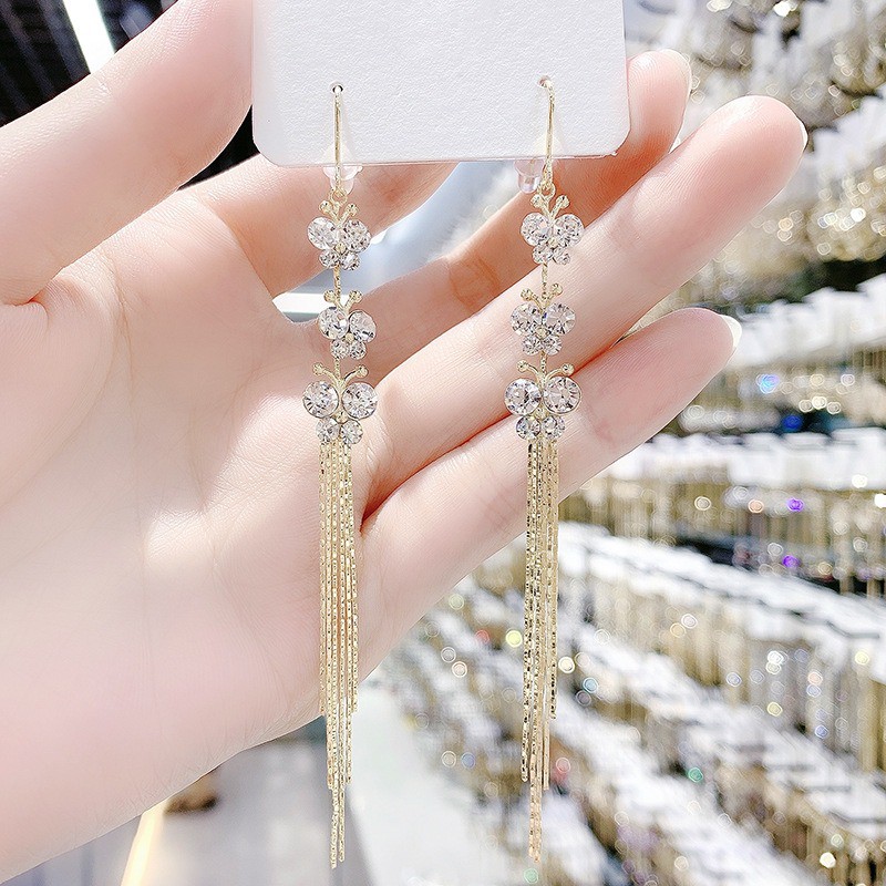 Khuyên tai dáng dài phong cách thời trang Hàn Quốc nữ tính - B17