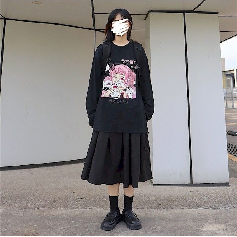 Áo thun dài tay nữ Japanese Pinky Girl , Áo sweater ulzzang Tiger.86 LS36