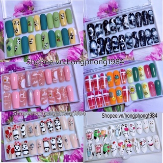 Nail box vẽ hoạt hình -Móng tay giả cao cấp Sơn gel thiết kế bộ 12-14-22móng đủ cỡ.