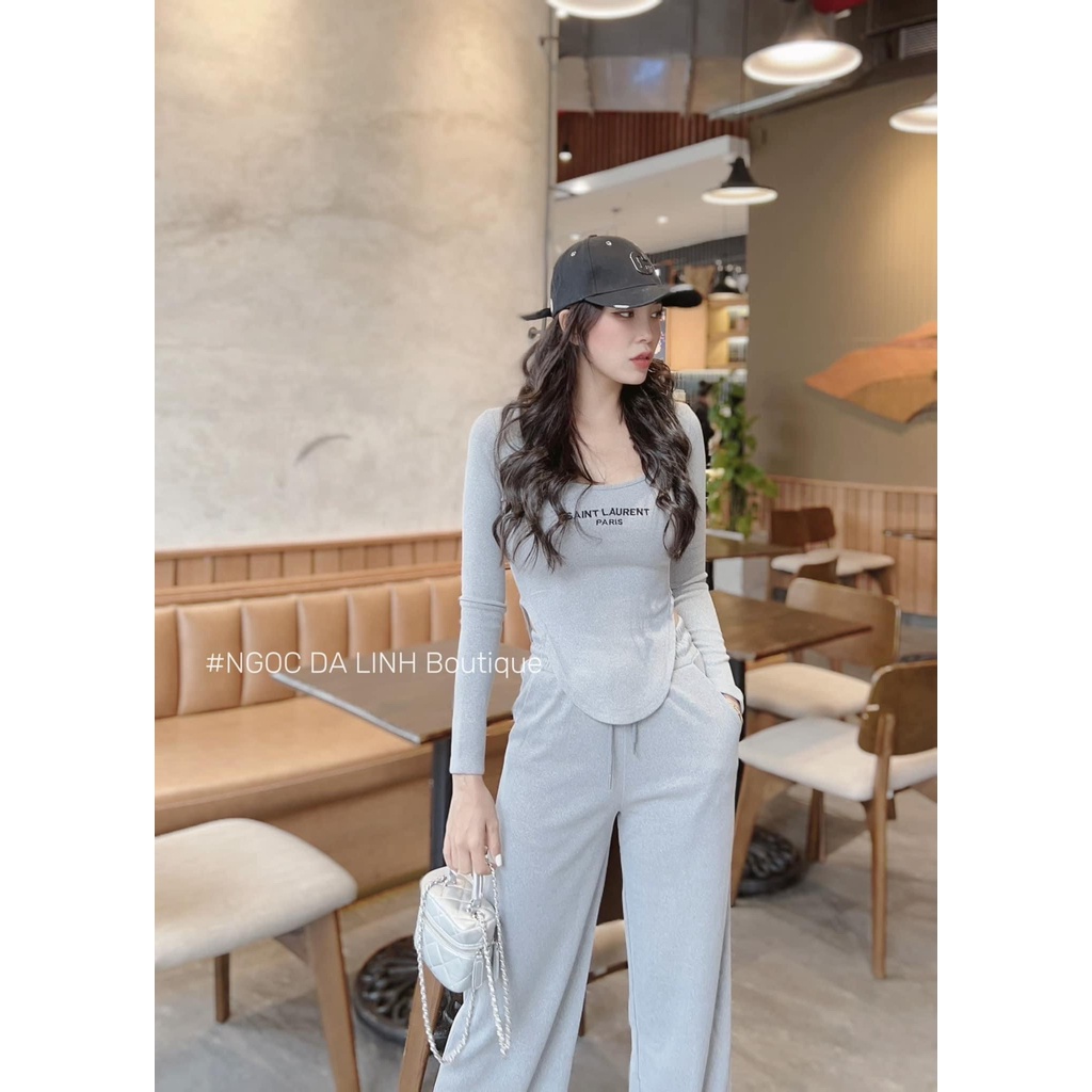 [ 𝐅𝐑𝐄𝐄 𝐒𝐇𝐈𝐏 ]  SÉT ÁO SAIN VẠT LƯỢN MIX QUẦN SUÔNG CÁ TÍNH