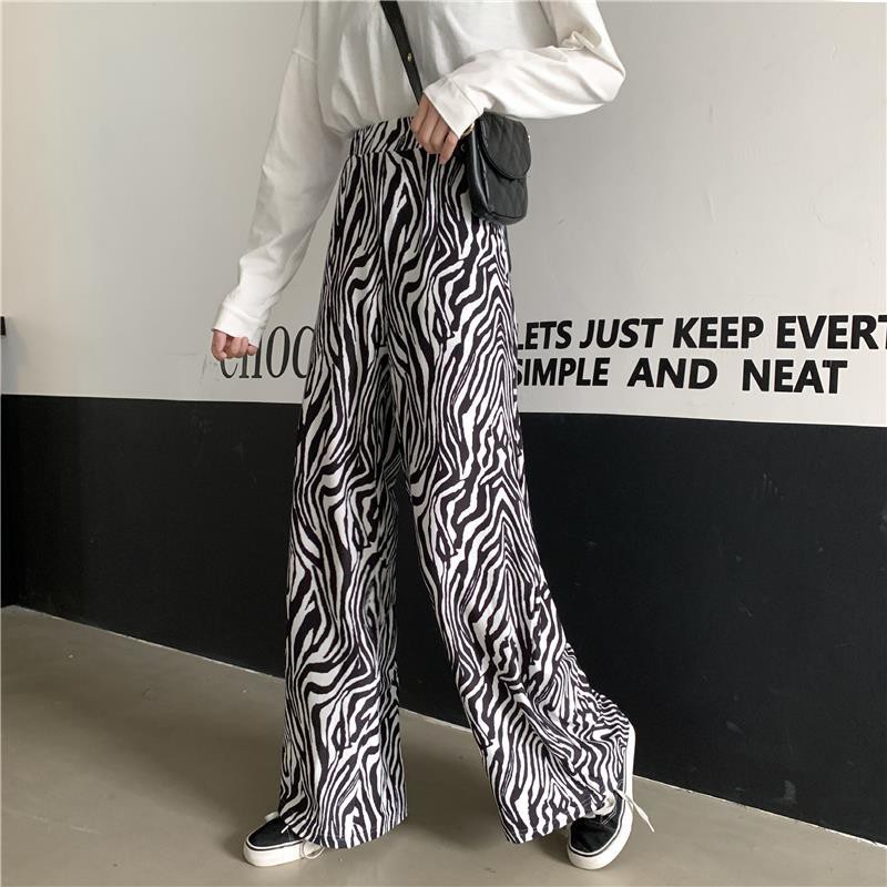 Quần Nữ Ống Rộng Lưng Cao Họa Tiết Ngựa Vằn Thời Trang Mùa Thu 2020 | BigBuy360 - bigbuy360.vn