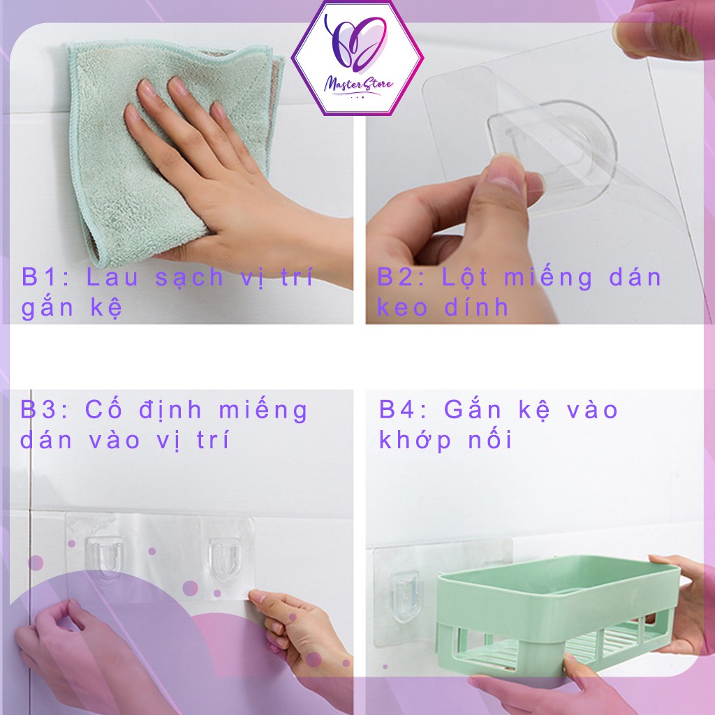 Khay kệ chữ nhật dán tường đa năng nhà tắm, nhà bếp Master Store