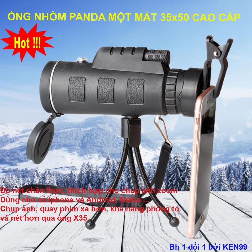 Ống nhòm chụp ảnh Panda KN557 ống nhòm 1 mắt, nhìn siêu xa ,siêu nét, tặng kèm kẹp điện thoại hỗ trợ chụp hình