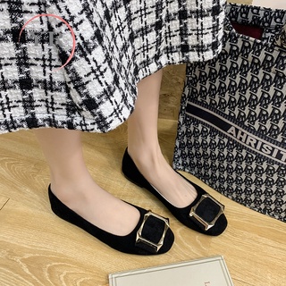 Giày Lười Da Lộn Plus Size 35-43 Cho Nữ
