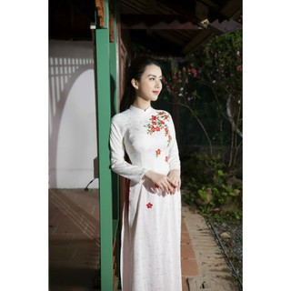 áo dài cưới 💖 FREESHIP 💖 áo dài gấm thêu hoa đẹp