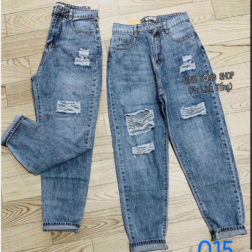 Quần baggy jean nữ trơn ❤️FREESHIP❤️ Quần Jean 9 tấc chất bò cao cấp thiết kế đơn giản phối túi kiểu A-T Fashion - BG406