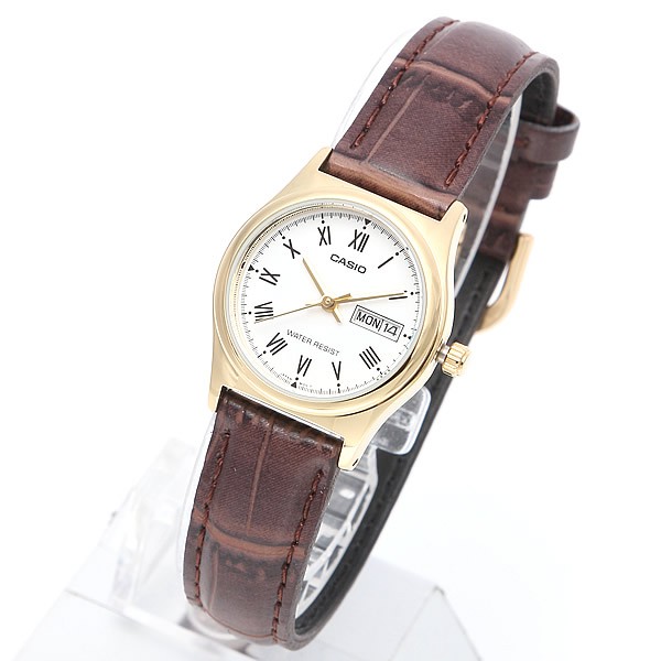 Đồng hồ nữ dây da Casio chính hãng Anh Khuê LTP-V006GL-7BUDF
